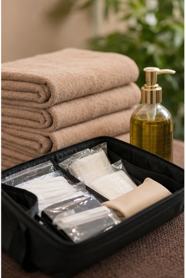 deep tissue massage Hanoi fresh towels and professional hygiene supplies