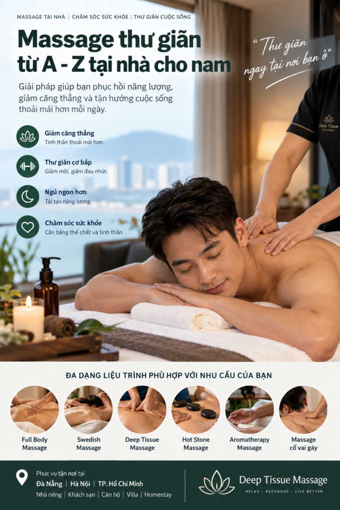 Massage thư giãn từ A Z tại nhà cho nam
